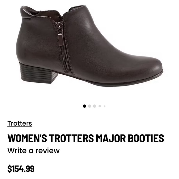 Trotters Major Booties Women's Size 8 Narrow Dark Brown Side Zip Leather Comfort - Picture 12 of 12